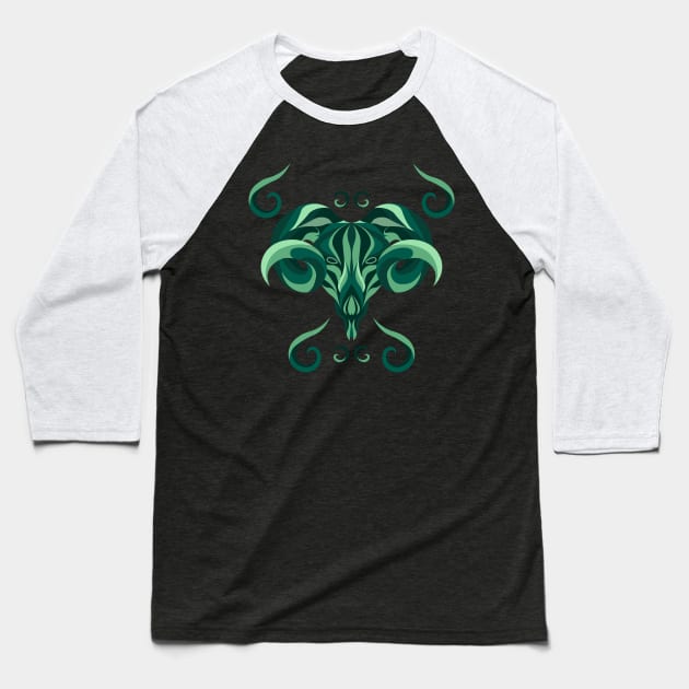Aries Zodiac Sign - Green Baseball T-Shirt by TeeeeeeTime